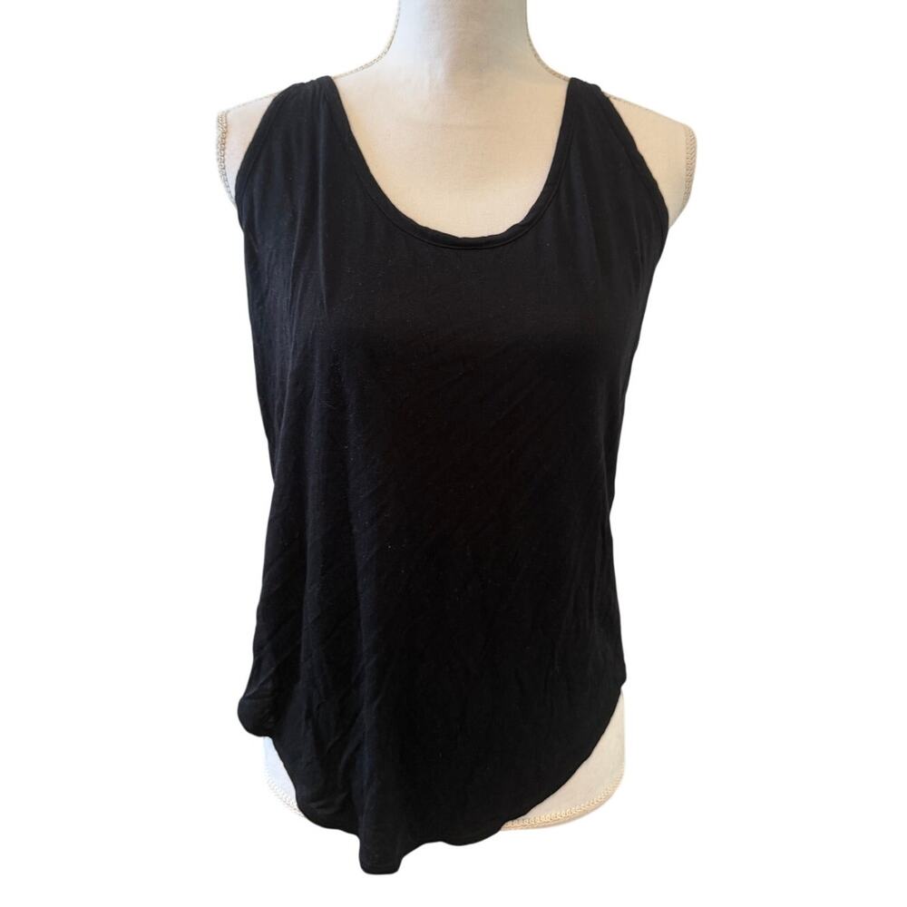 Helmut Lang Minimalist Black Scoop Neck Tank Top M